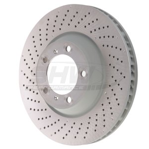 Porsche 911 Turbo Brake Rotor (1) - Front Left - SHW Performance - Drilled-Dimpled MB - `09-`13